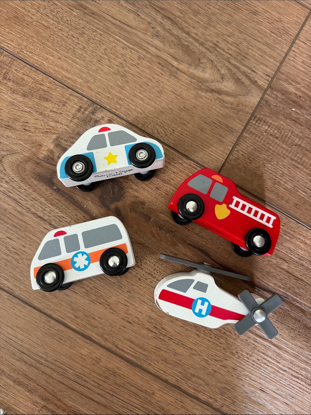 Melissa and Doug wooden emergency car toys